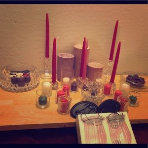 HUGE Crystal Candle Holder Set